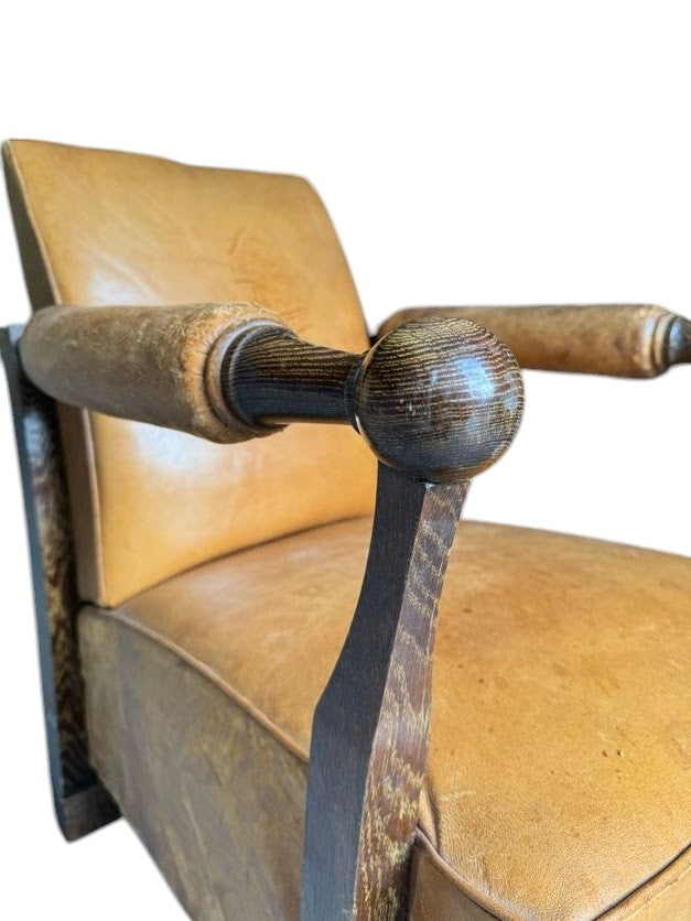 French 1930's Leather Arm Chair