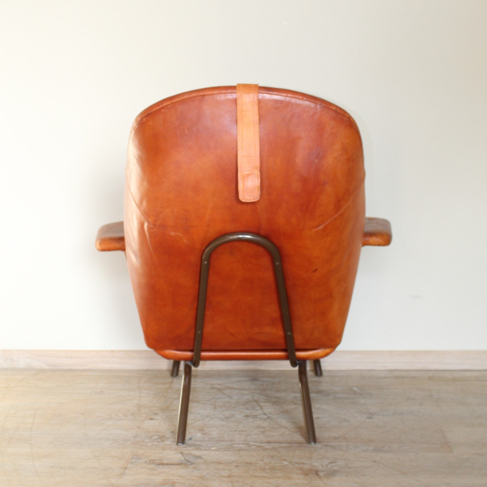 Danish Lounge Chair In Leather With Steel Frame