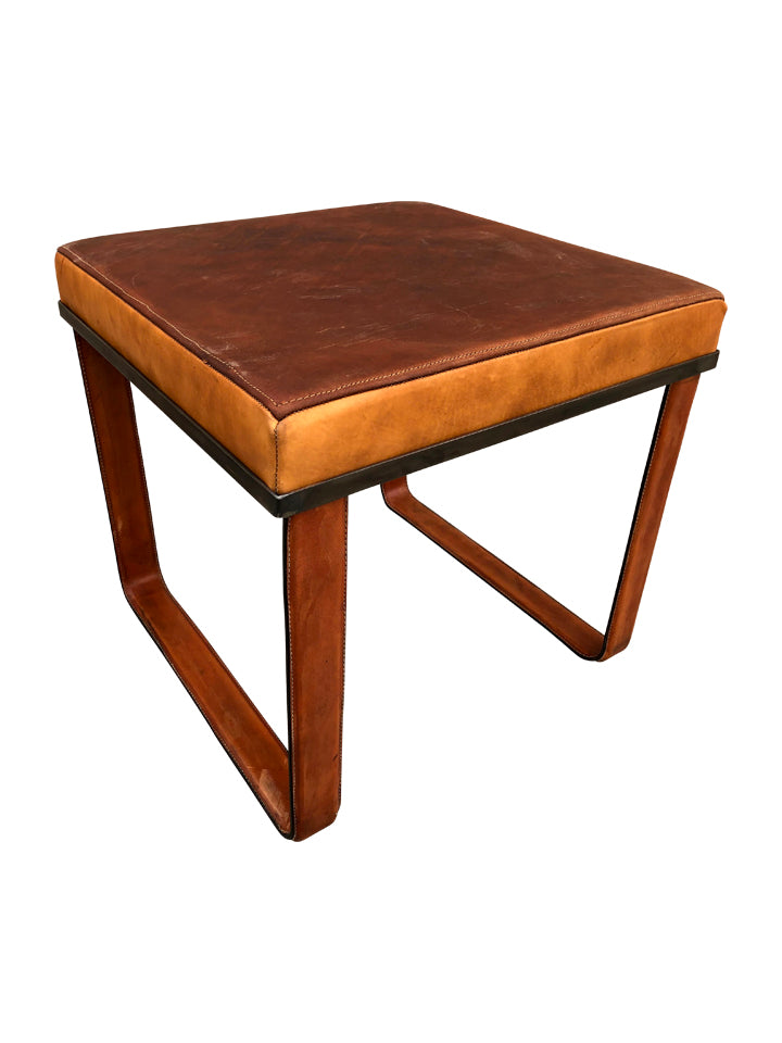 Lucca Studio Vaughn (stool) of saddle leather top and base