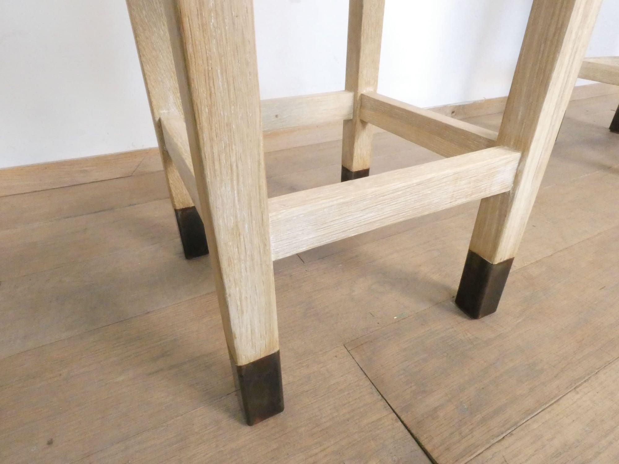 Lucca Studio Set of (3) Percy Saddle
Leather and Oak Stools