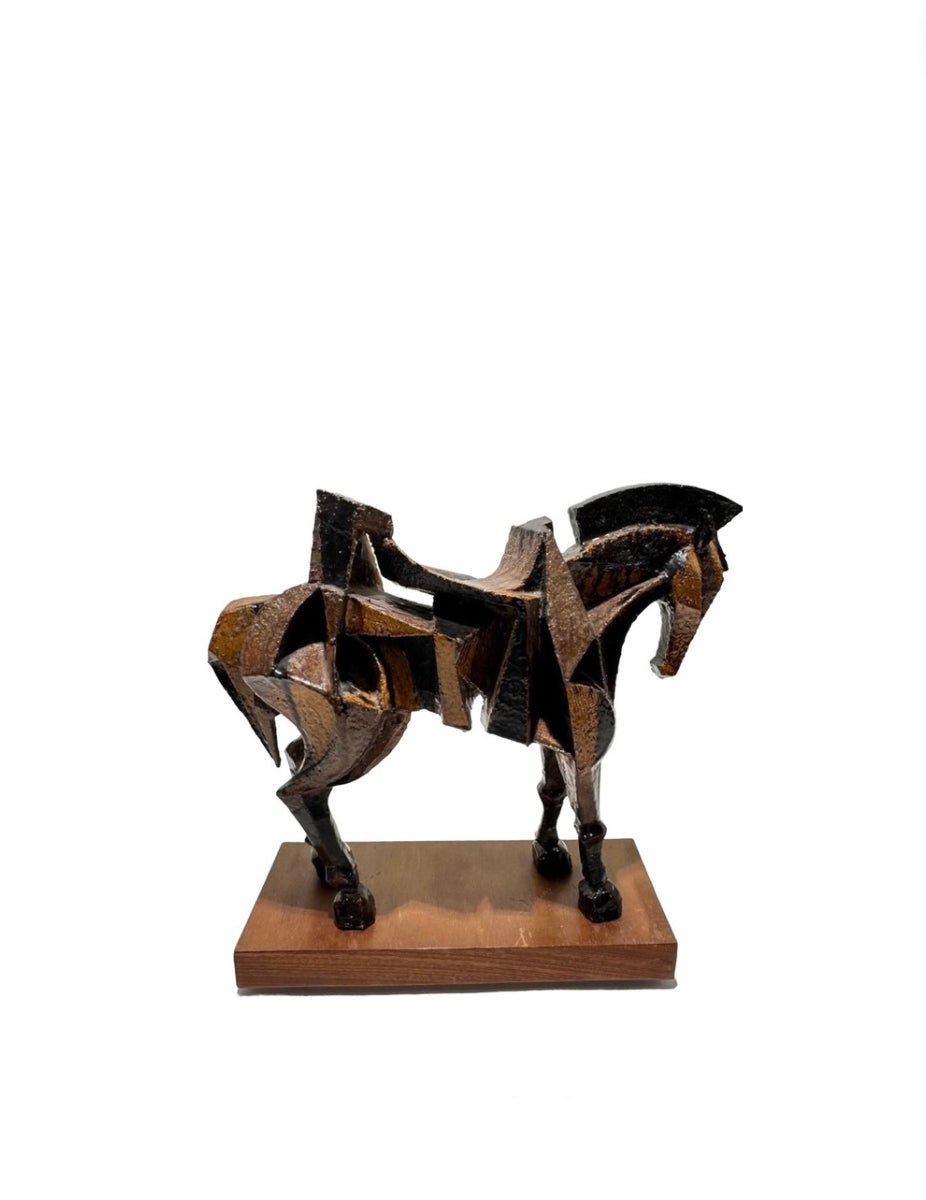 Large Scale 1970's Italian Cubist Ceramic Horse