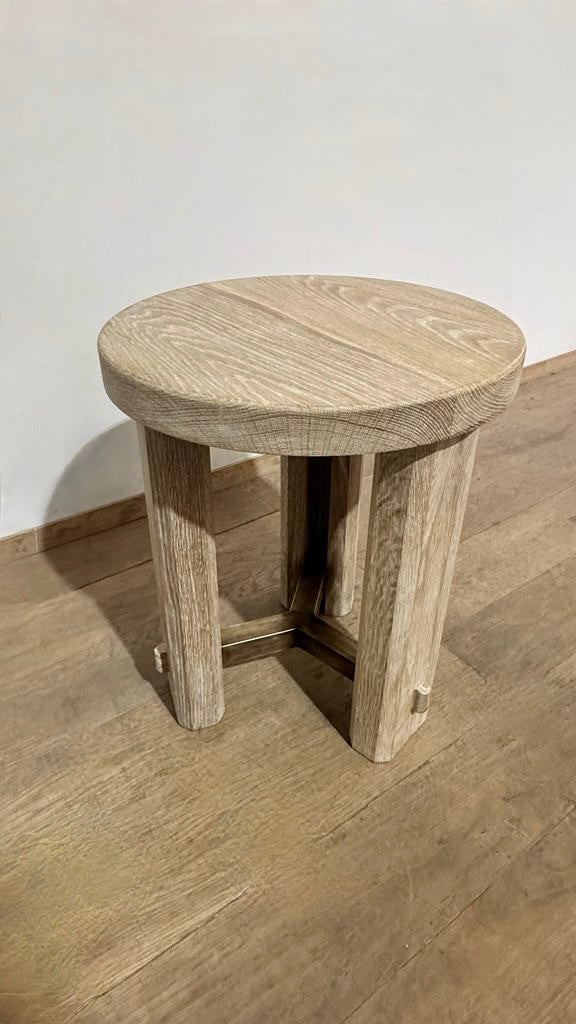 Lucca Studio Miles Oak and Bronze Side Table