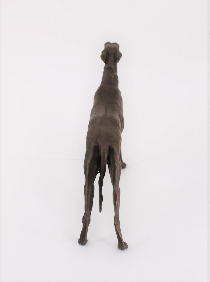 Vintage Bronze Dog Sculpture