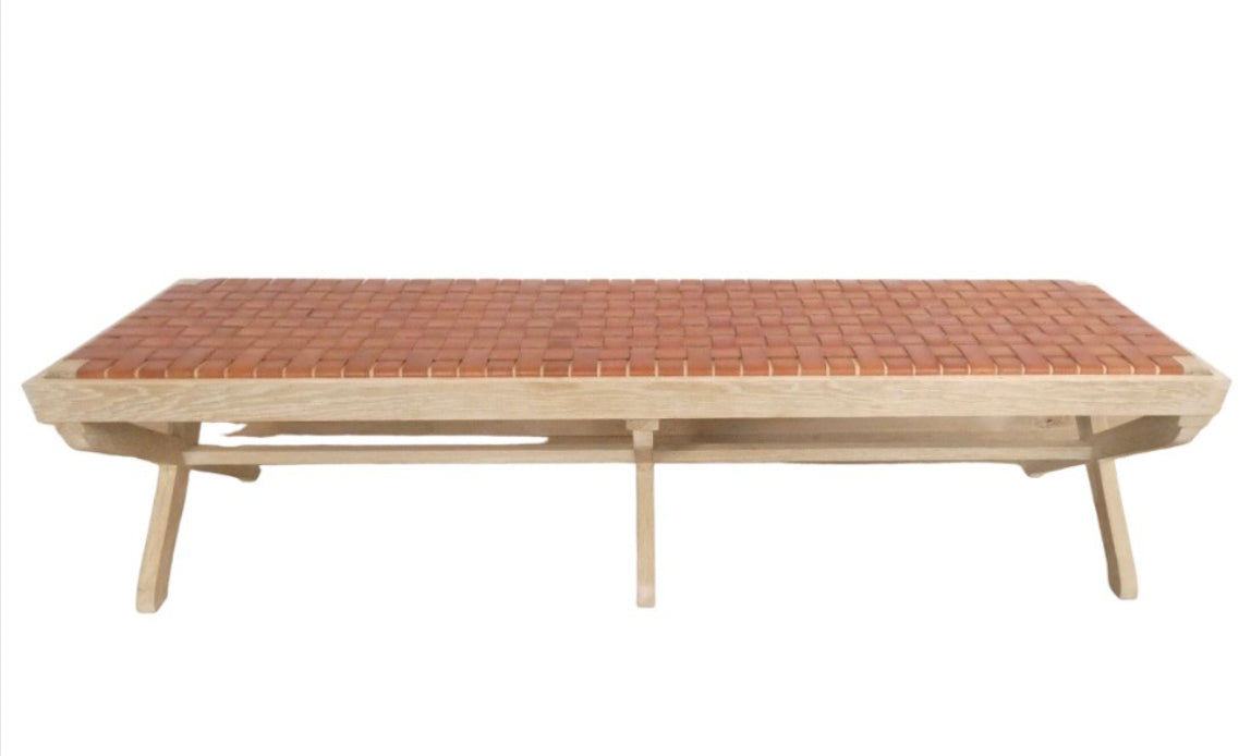 Lucca Studio Sadie Bench (Brown Leather)