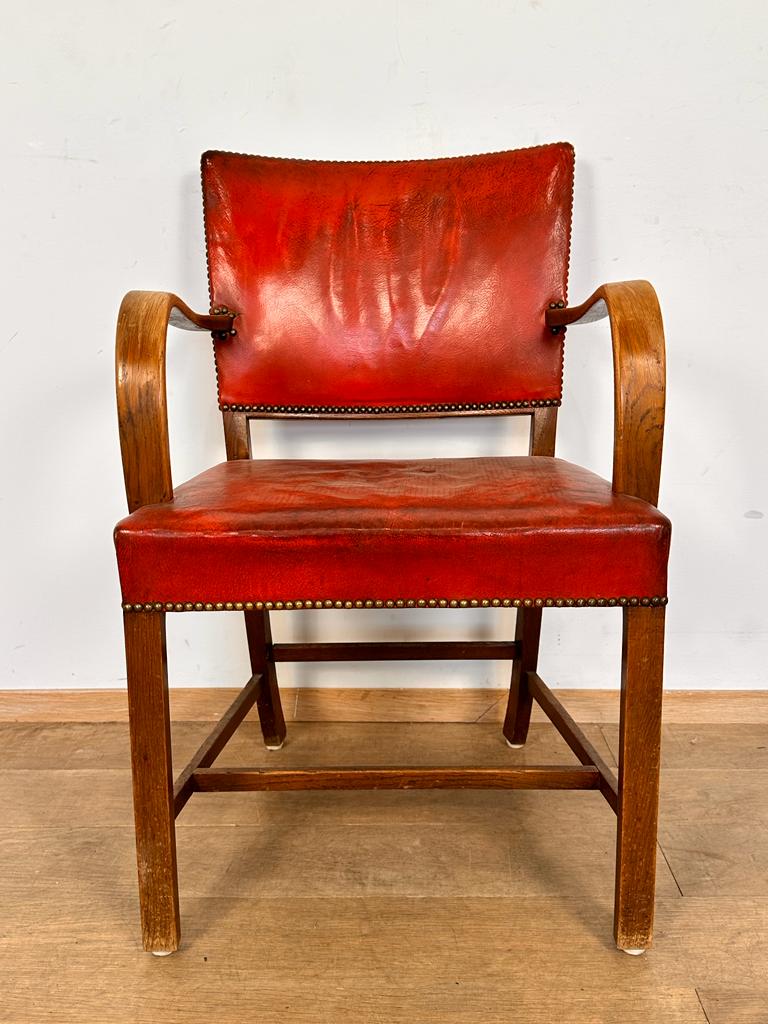 Early Fritz Hansen Leather Arm Chair