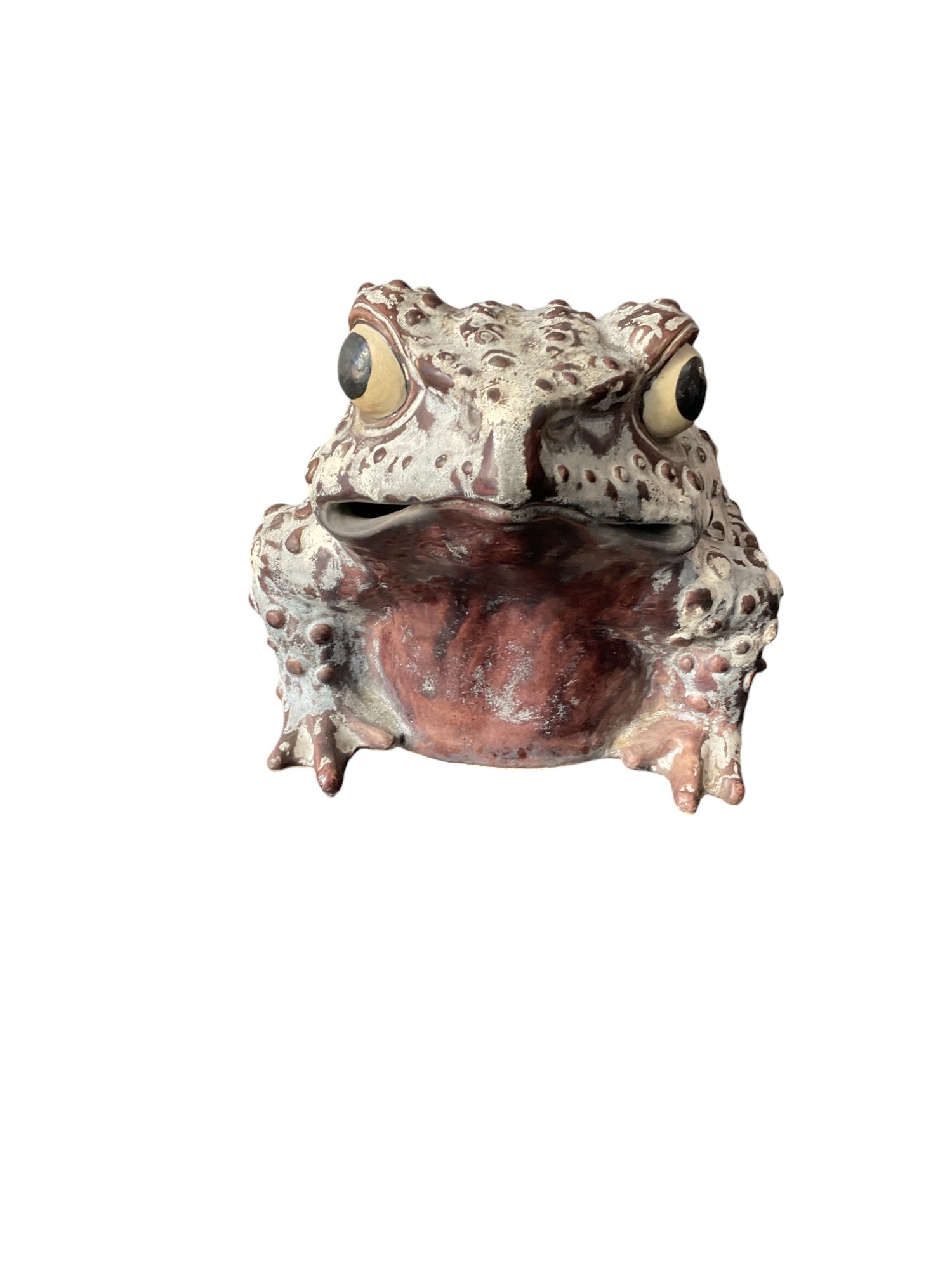 Meiji Period Large Scale Vintage Japanese Pottery Frog