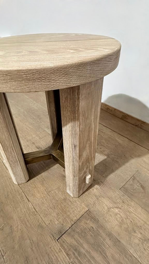 Lucca Studio Miles Oak and Bronze Side Table