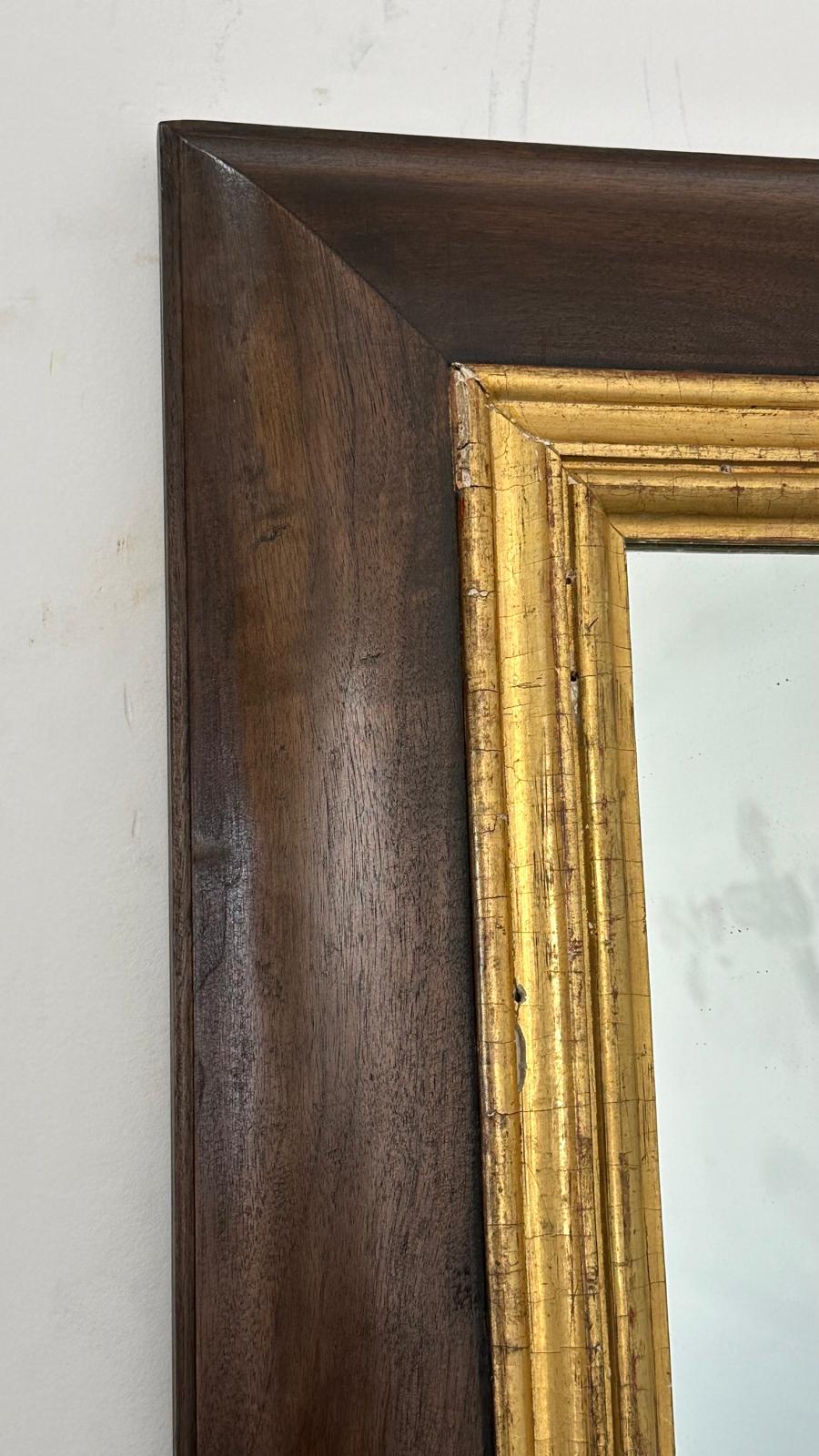 Limited Edition Walnut and 18th Century Gilt Wood Mirror