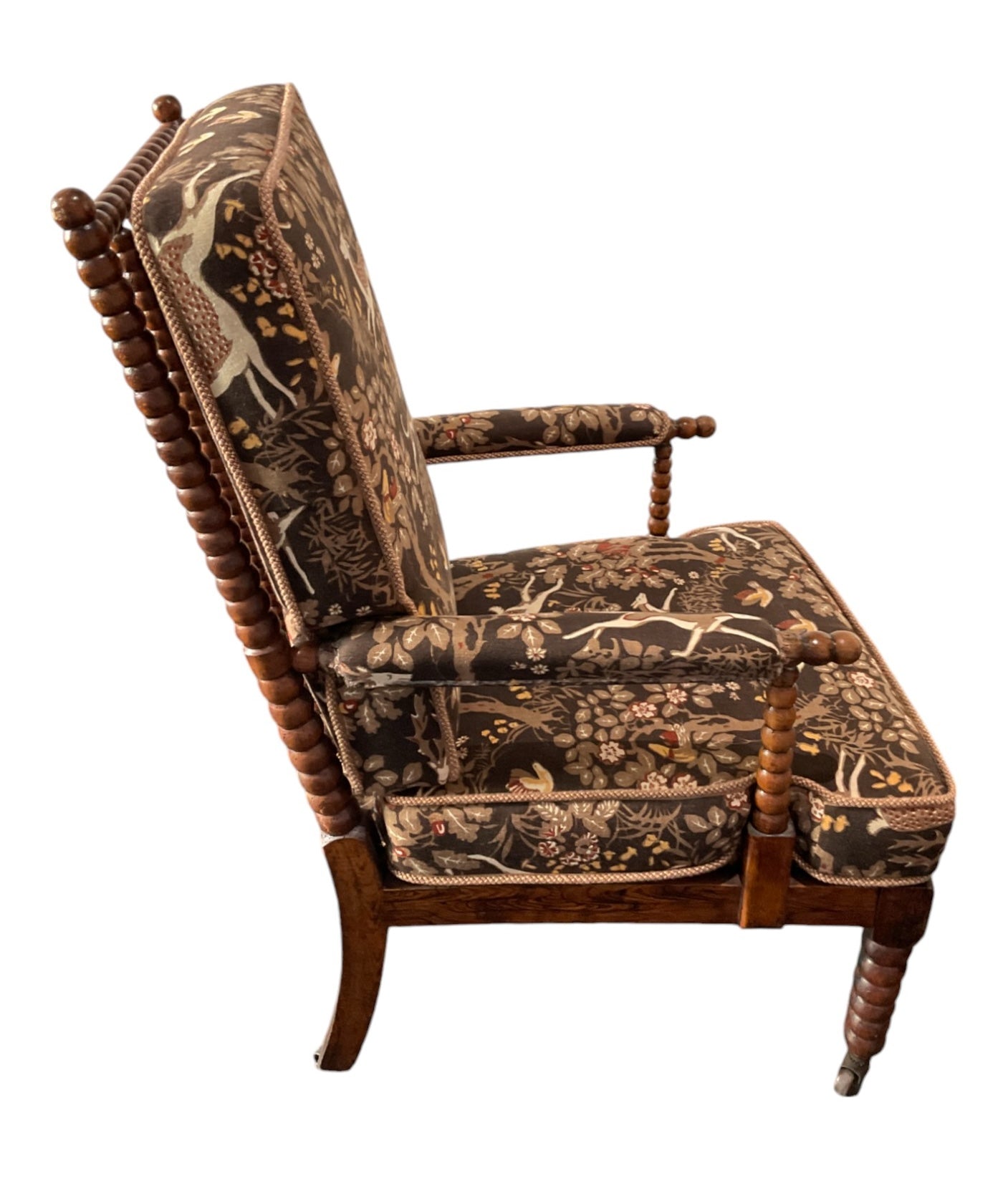 Single 19th Century English Bobbin  Arm Chair