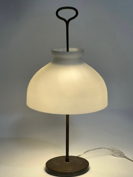 Mid Century French Opaline Desk Lamp