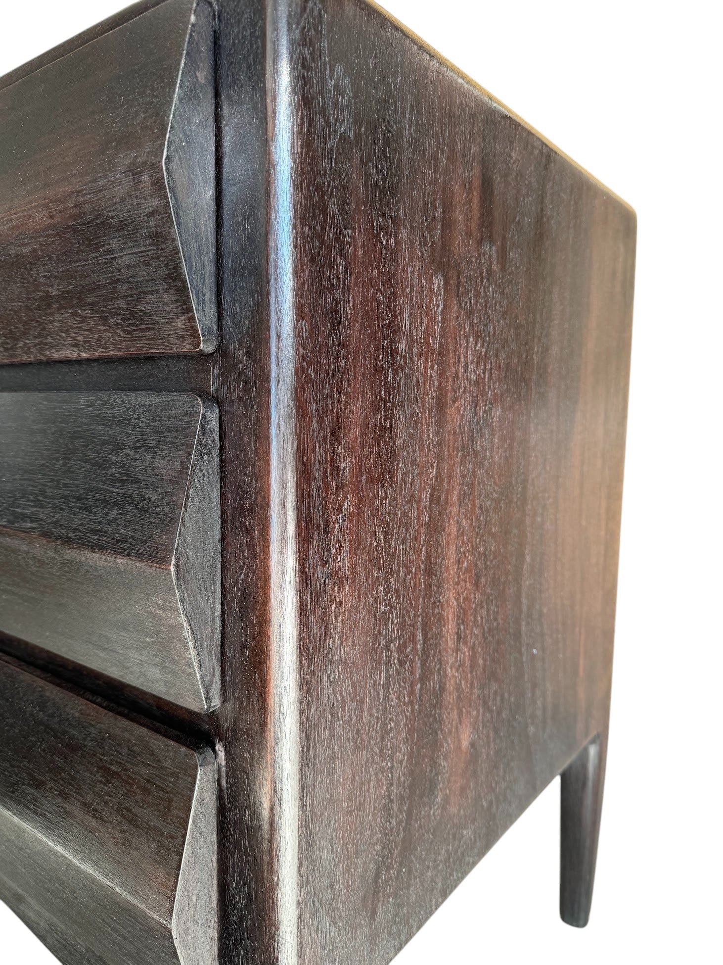 Limited Edition Solid Walnut Commode with Bronze Drawer