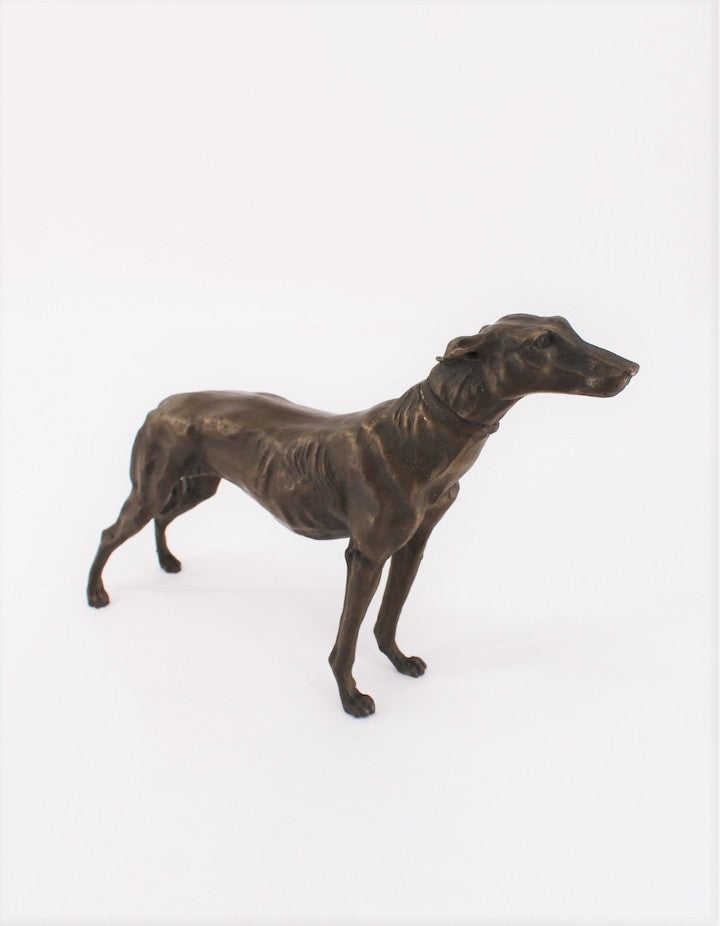 Vintage Bronze Dog Sculpture