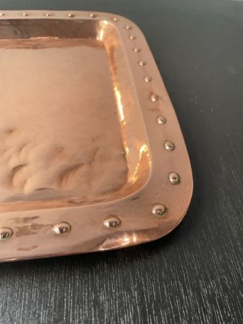 English Arts and Crafts Hammered Copper Tray