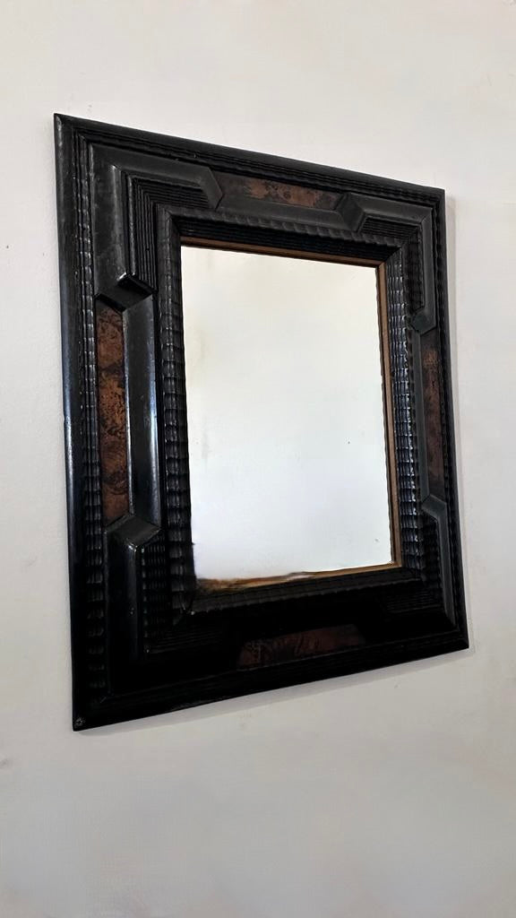 Dutch Ebonized and Burl Mirror