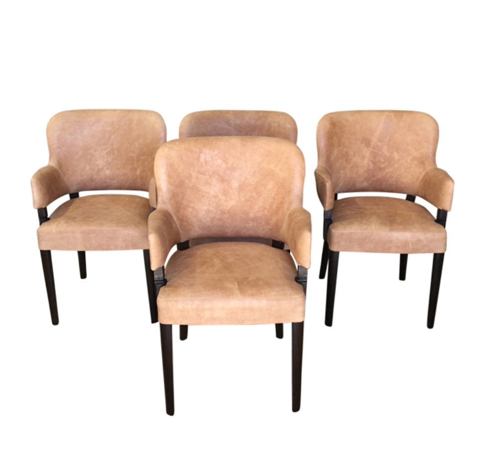 Set of (4) Lucca Studio Leather Melvin Chairs