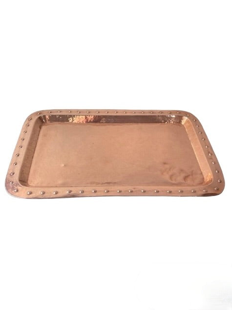 English Arts and Crafts Hammered Copper Tray