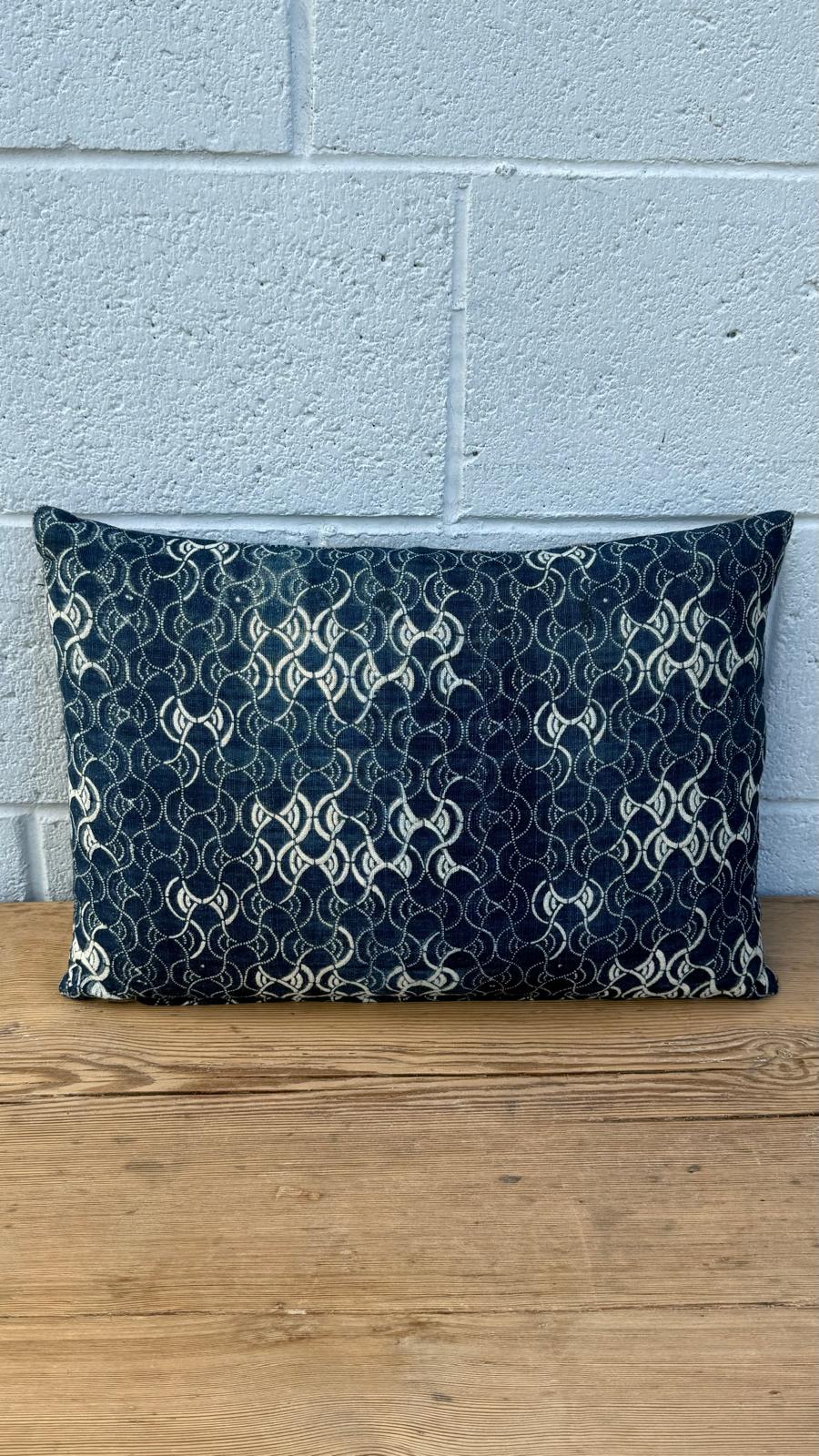 Vintage Japanese Indigo Textile Pillow