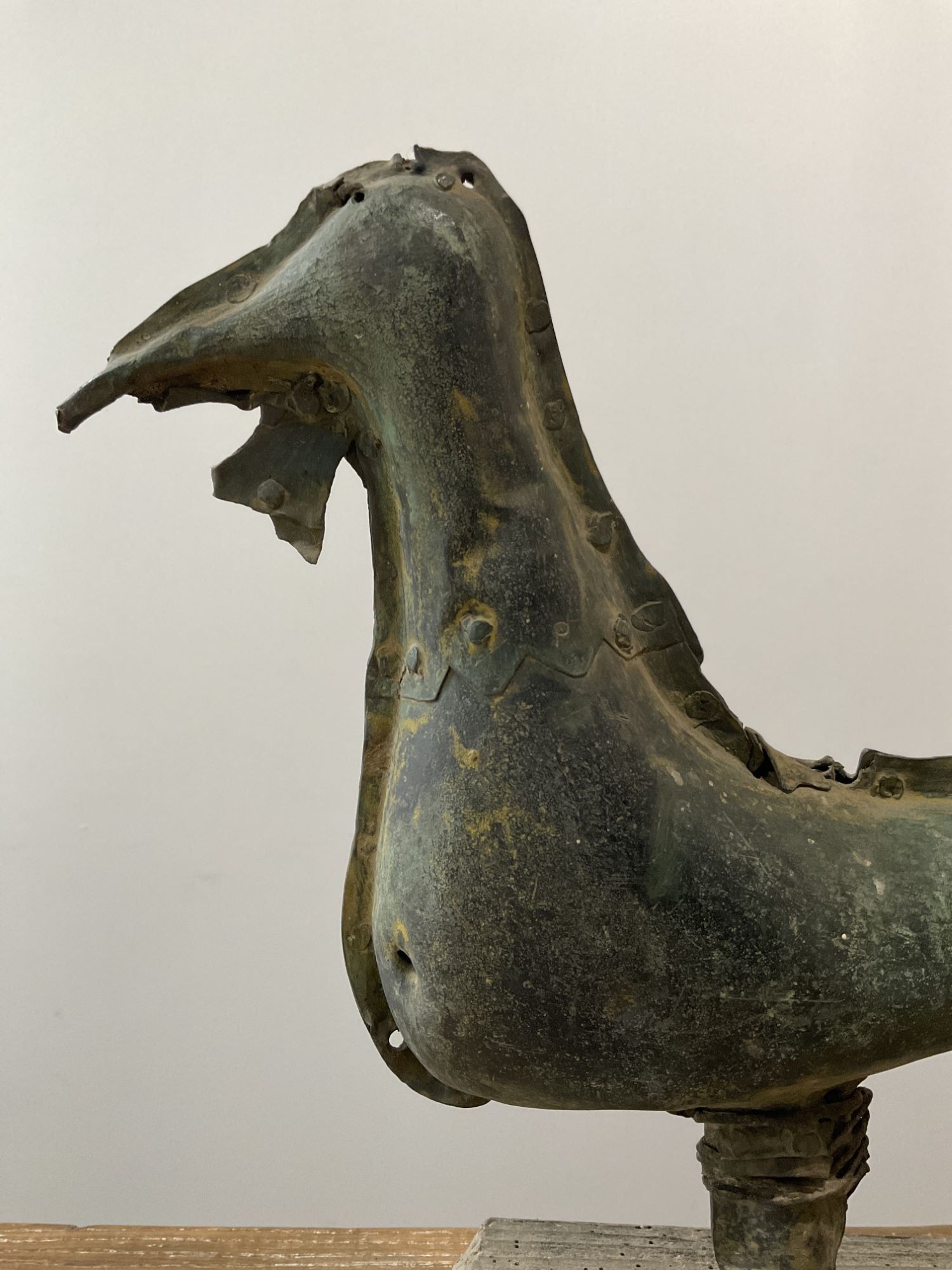 19th Century "Rooster" Folk Art Sculpture in Brass