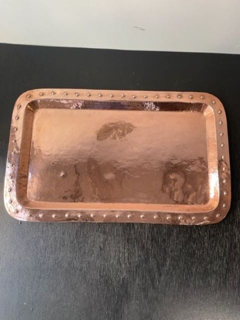 English Arts and Crafts Hammered Copper Tray