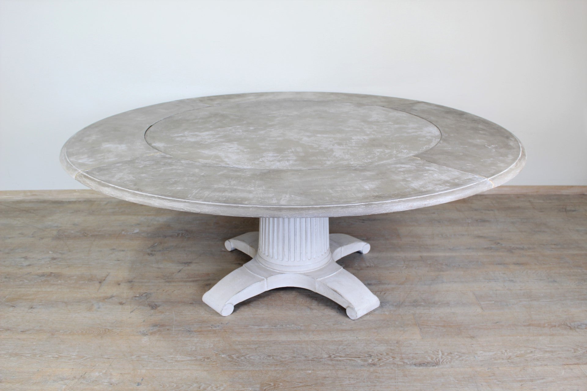 Large Belgian Round Oak Dining Table