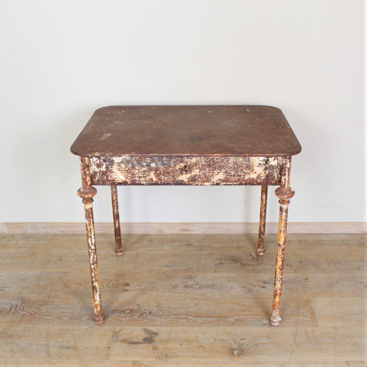 19th Century French Iron Table With Drawer