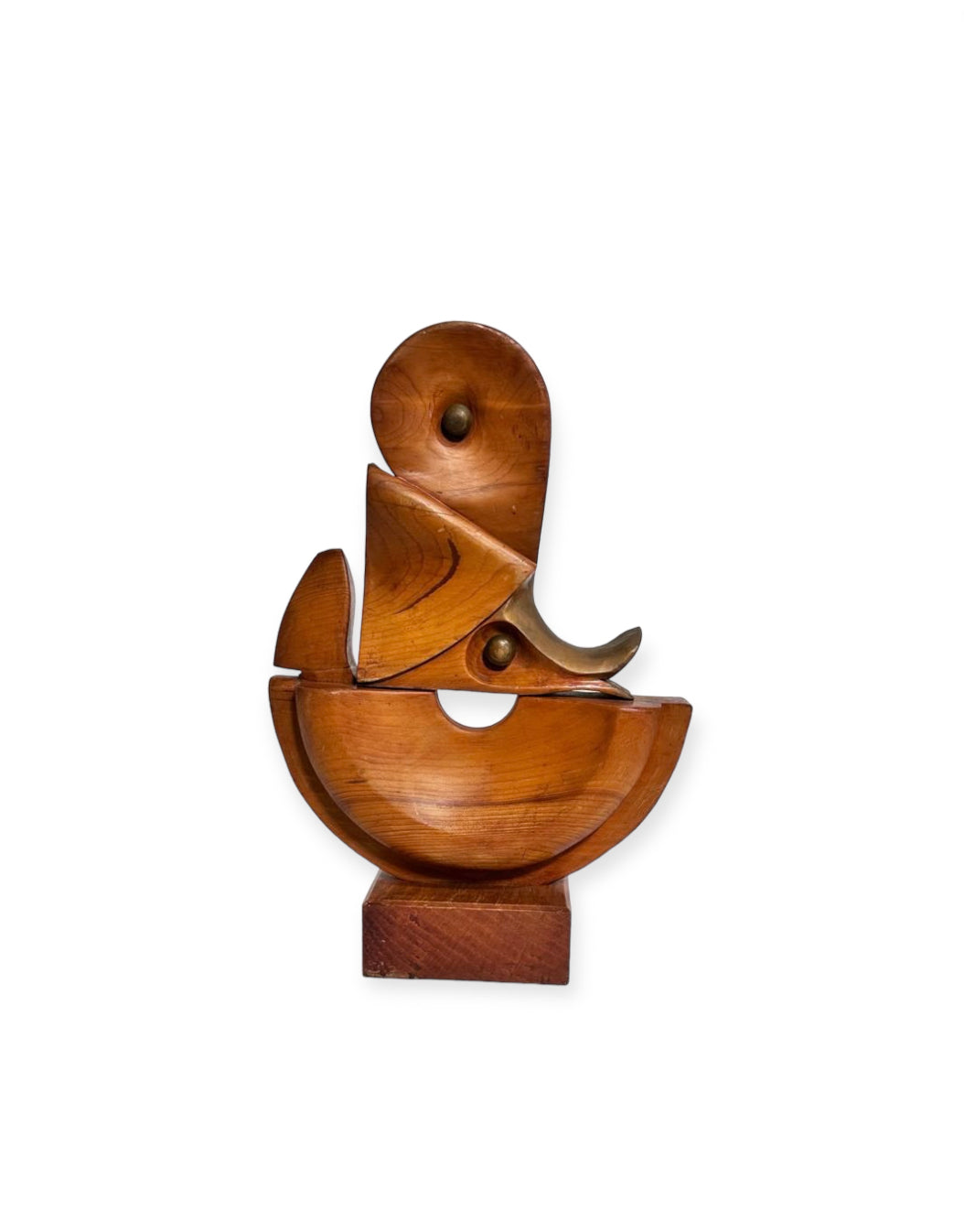 French 1960's Modernist Wood Sculpture