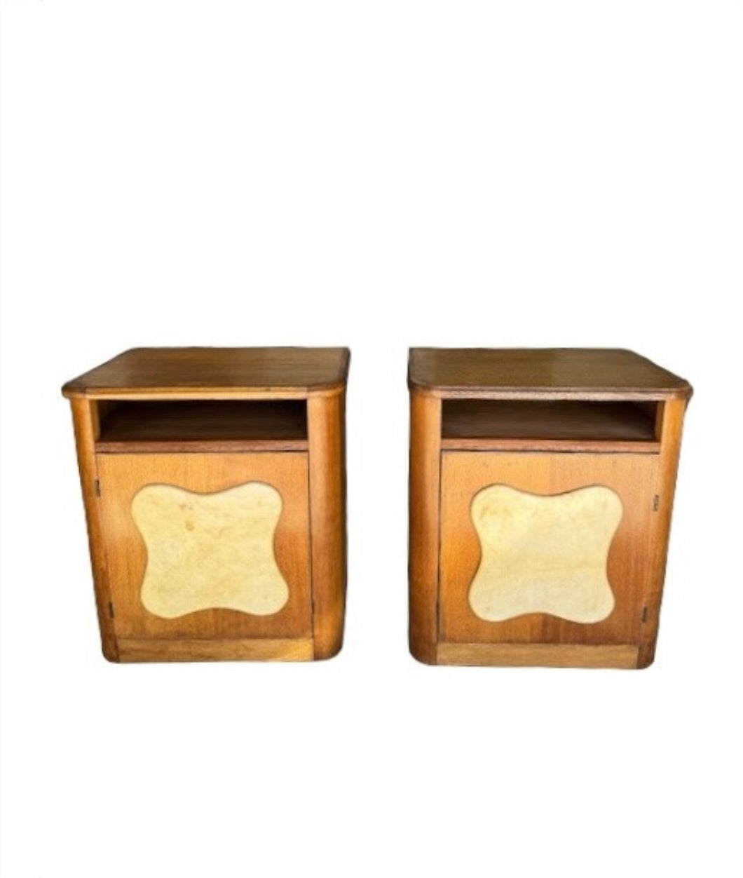 Pair of French Parchment Nightstands