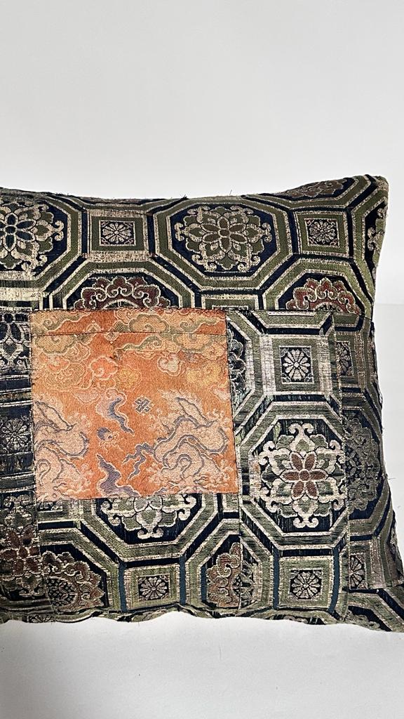 Antique Japanese "Kesa" Textile Pillow