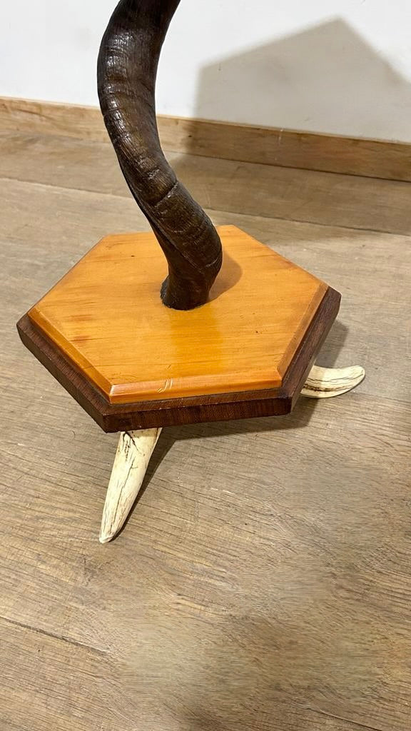 Very Unusual French Side Table with Horn Feet