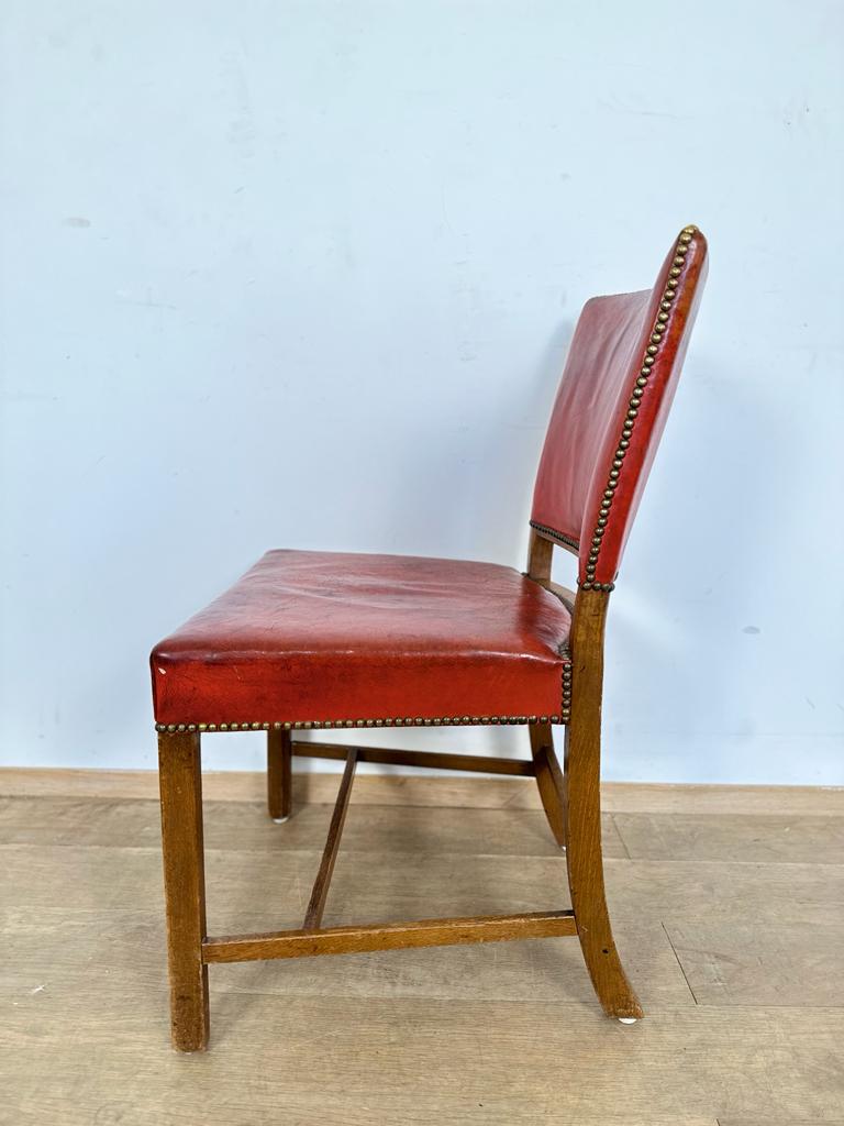 Early Set of (4) Fritz Hansen Vintage Leather Dining Chairs