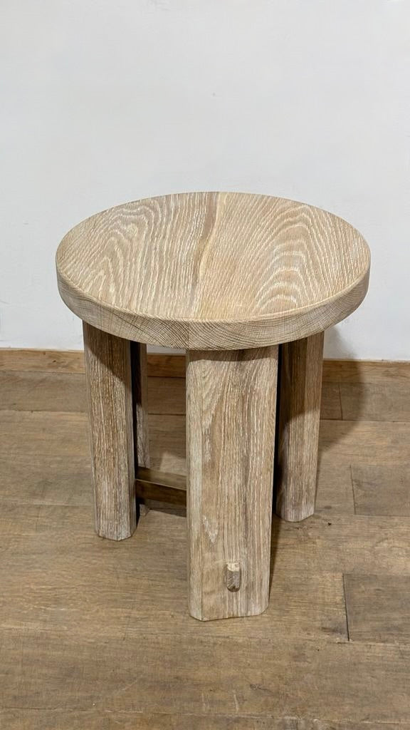 Lucca Studio Miles Oak and Bronze Side Table