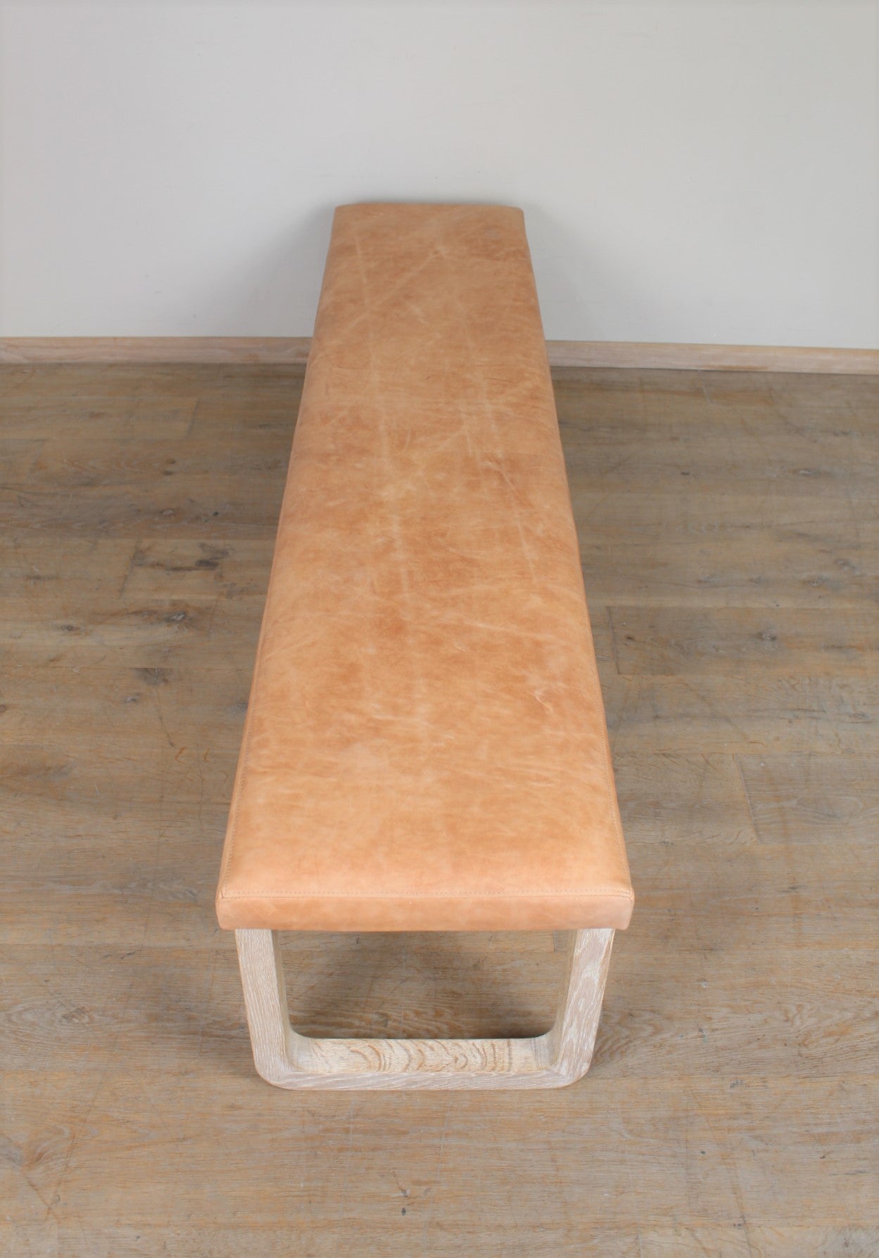 Lucca Studio Samuel Oak and Vintage Leather Bench