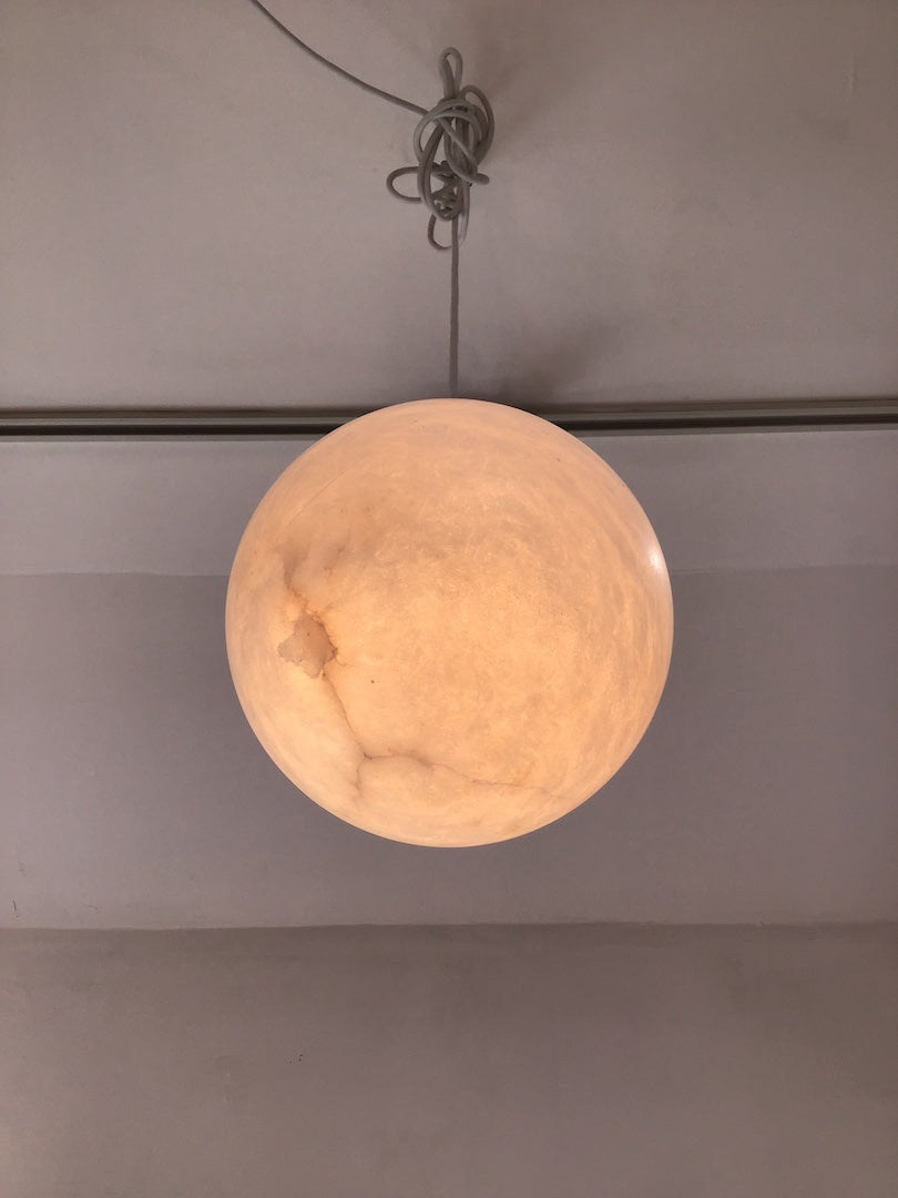 Handmade French Alabaster Globe Pendant