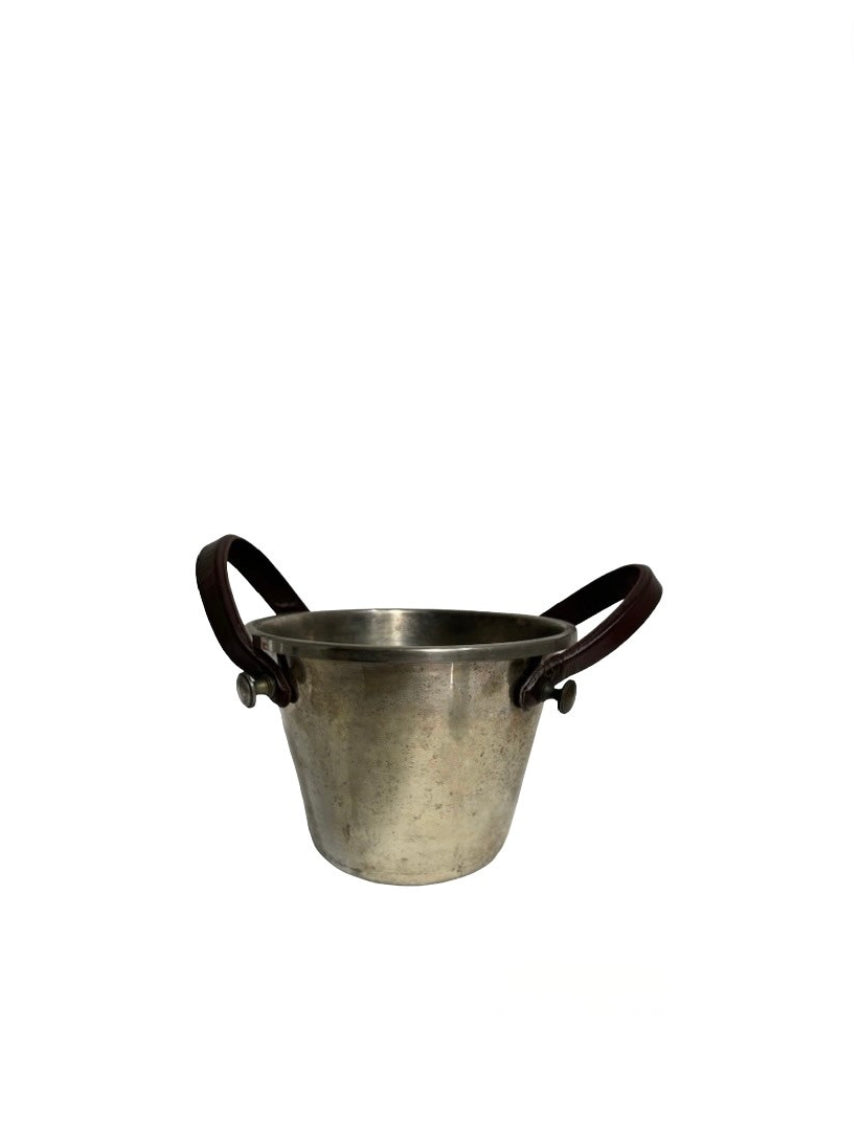 Vintage Silver plate and Leather Wine Bucket