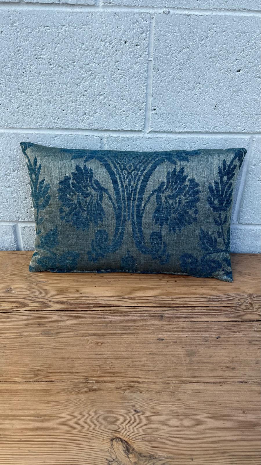 18th Century French Damask Textile Pillow