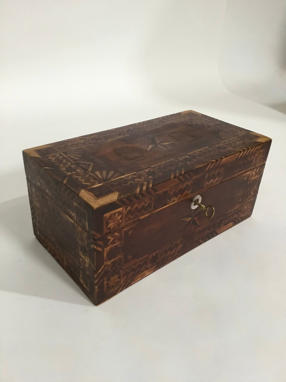 Large Primitive Folk Art Wood Box