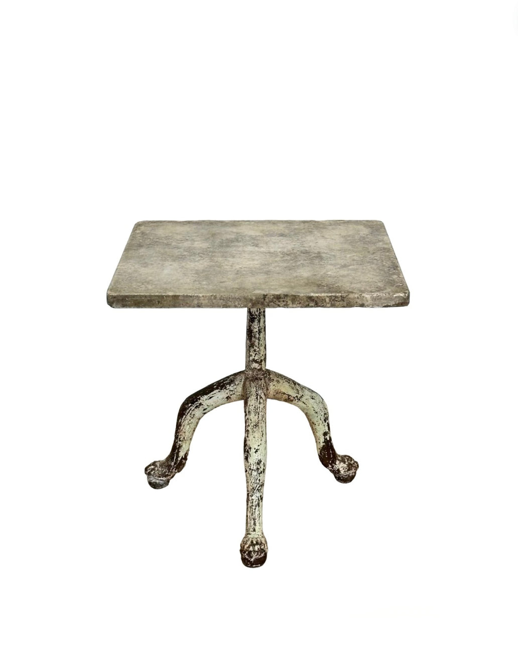 19th Century Swedish Iron Base and Marble Top Side Table