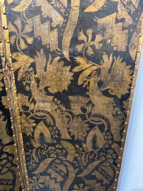 Fantastic 19th Century English Leather Screen