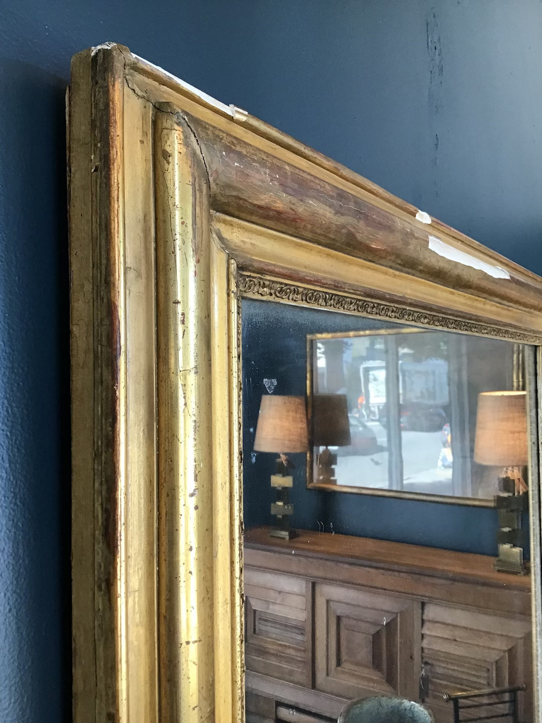 Large French 19th Century Gilt Mirror