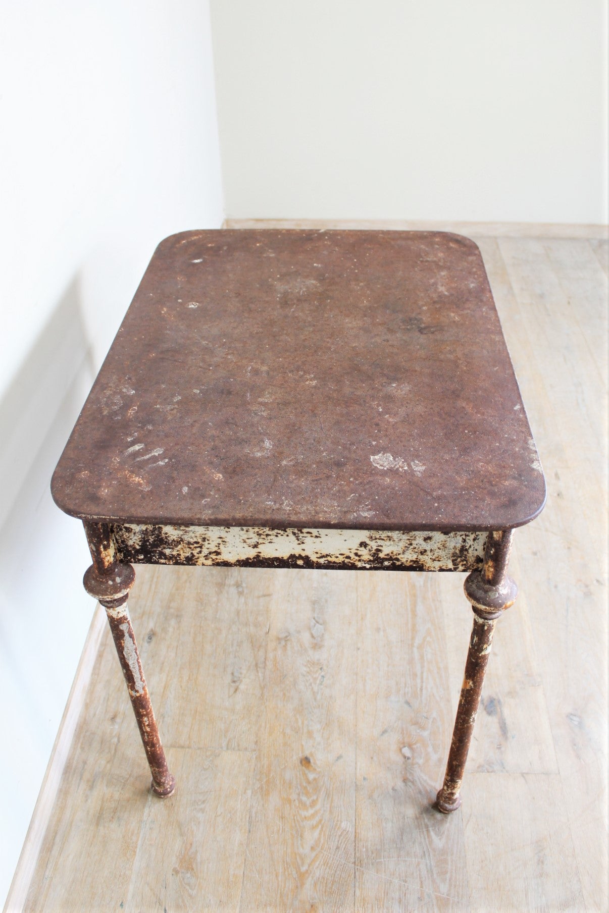 19th Century French Iron Table With Drawer