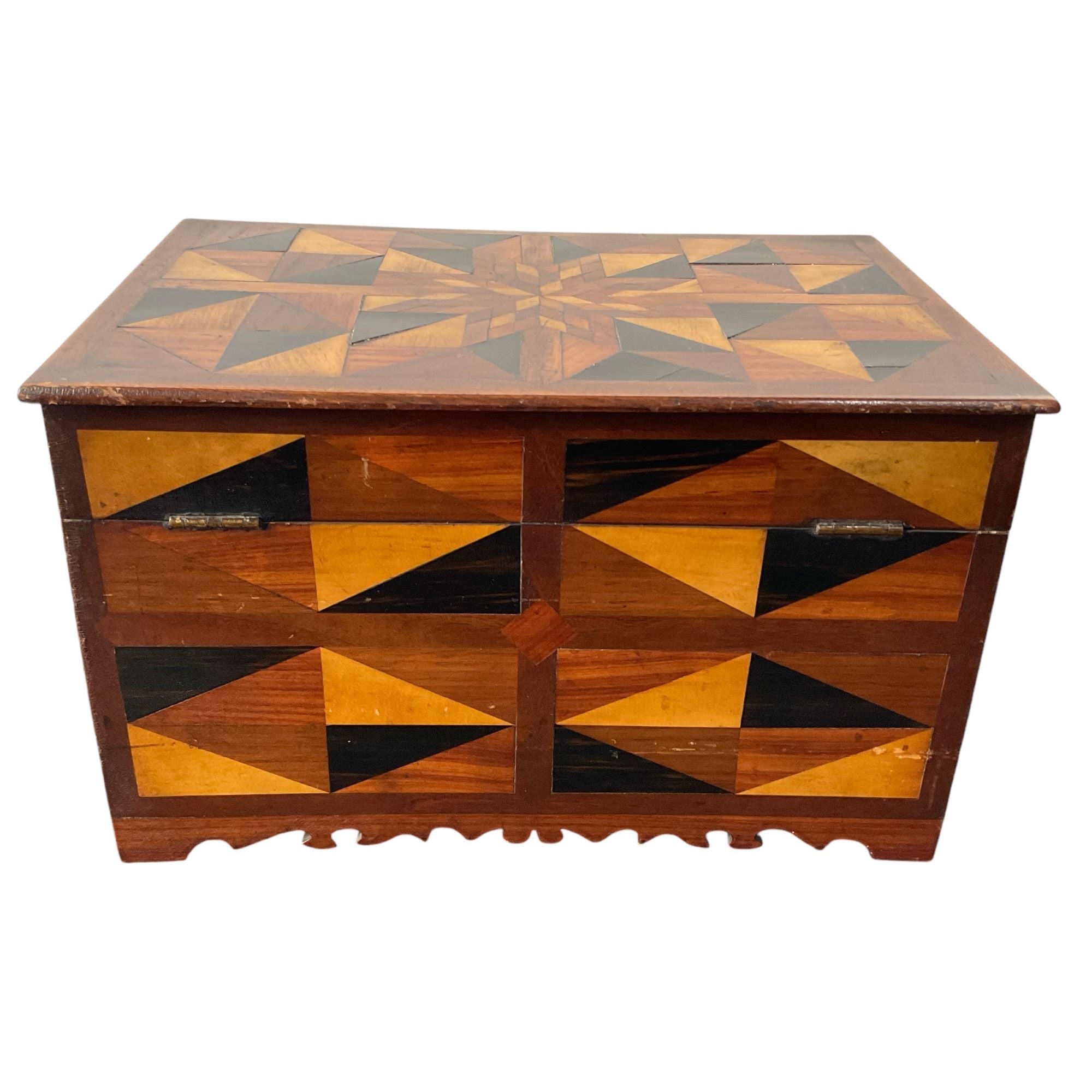 Large 19th Century English Inlaid Wood Box