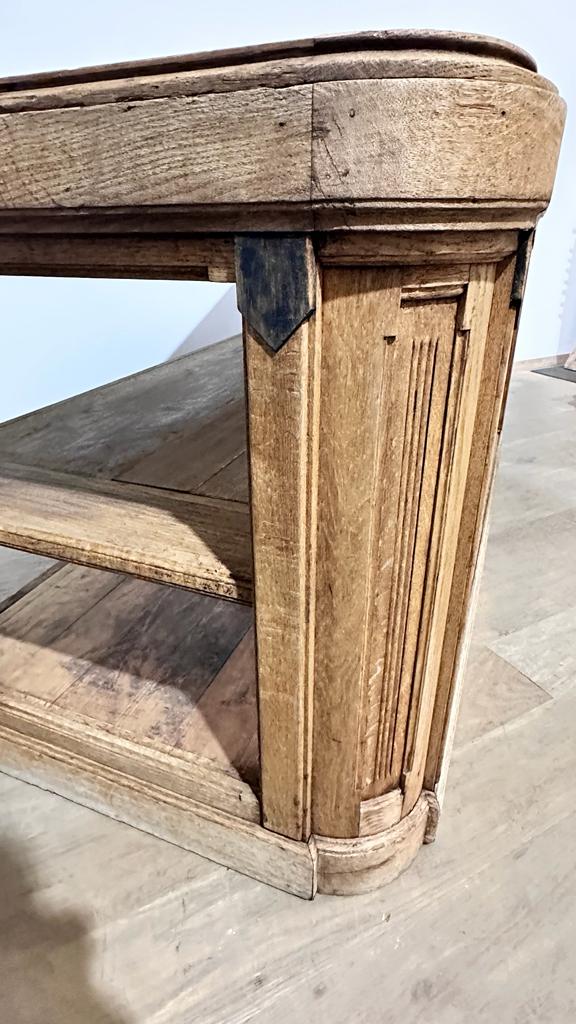 Unusual 19th Century French Oak Square Drapers Table