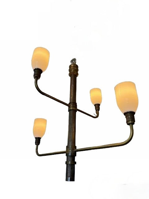 Limited Edition Bronze and Opaline Chandelier