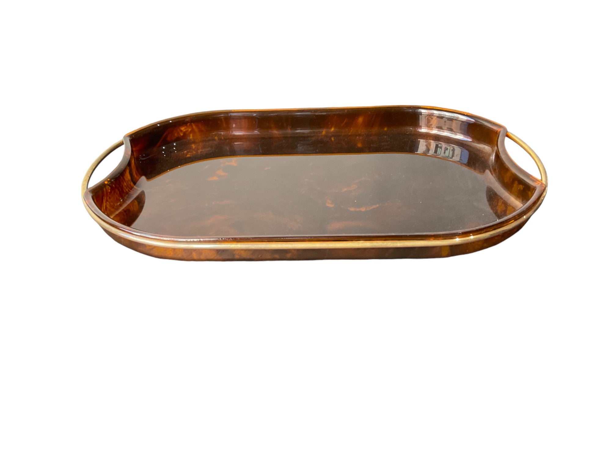 Large Vintage French Faux Tortoise Tray