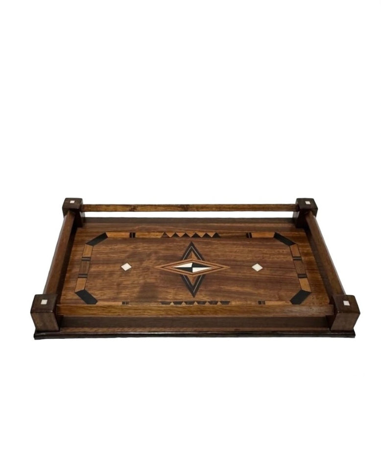 Large Inlaid Wood Tray