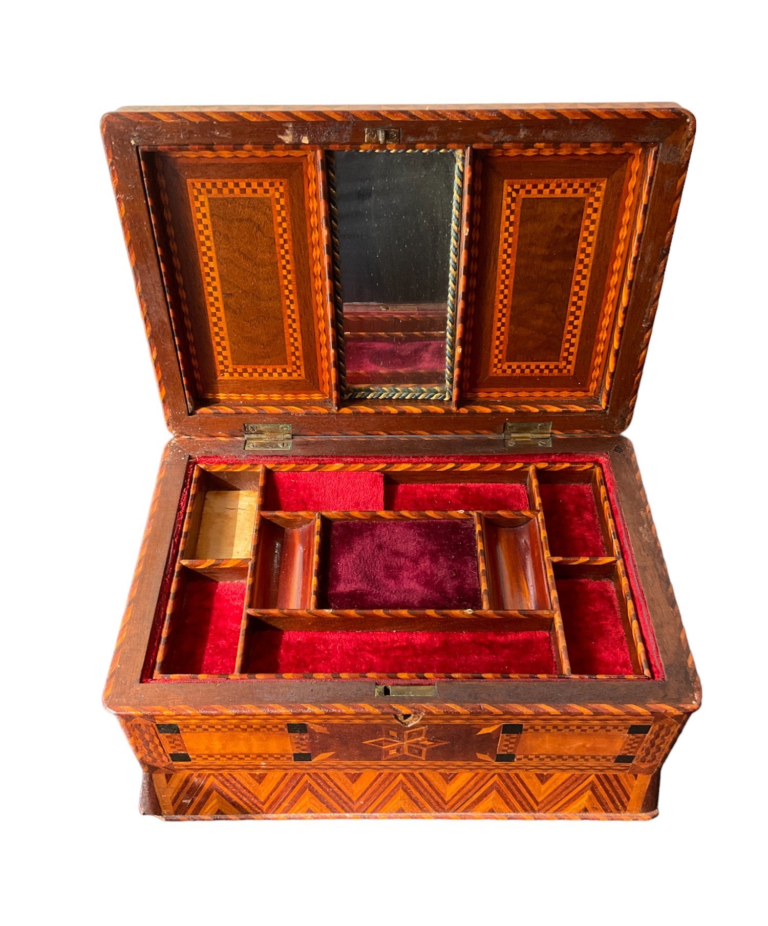 Vintage English Inlaid Wood Box