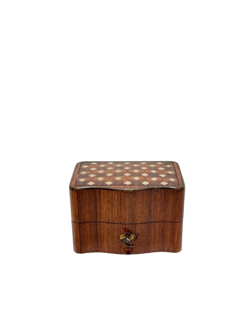 English 19th Century Inlaid Wood Box